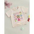 thumbnail image 5 of RUINIXCW Toddler Baby Girl Back to School Shirt Kids Kindergarten Outfit First Day of School Outfit Book Pencil Bus Printed Short Sleeve Loose T Shirt Top Big Girls Summer Shirts Clothes 3-9 Years, 5 of 9