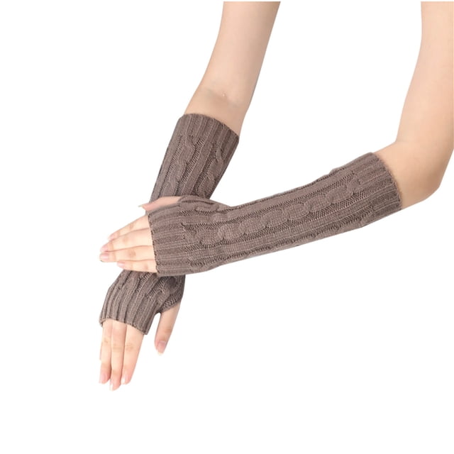 Gants d'Hiver Mode Tricotés Chauds Demi-Ouverture Doigt Bras