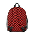 thumbnail image 3 of Black and Red Checkered Backpack Backpack for School,Cute School Bag,Schoolbag with Adjustable Shoulder Straps & Padded Back,13.8"x11.4"x6", 3 of 6