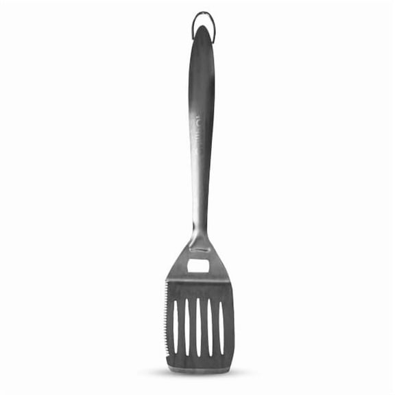 Grillbot Stainless Steel Grill Spatula, Serrated Edge with Bottle Opener