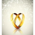 thumbnail image 3 of Wedding Duvet Cover Set, 2 Big Rings on Abstract Background Marriage Engagement Print, Decorative 3 Piece Bedding Set with 2 Pillow Shams, King Size, Yellow Orange Eggshell, by Ambesonne, 3 of 3