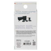 Protege 6-Piece Travel Electrical Power AC Plug Adapter and Converter Set