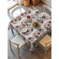 thumbnail image 6 of Orange Floral Table Cloth, Waterproof Tablecloth for Square Tables, Abstract Watercolor Flower Leaf Plant Reusable Washable Fabric Table Cover for Restaurant Kitchen Dining Tables 60"x60", 6 of 9