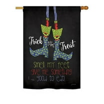Breeze Decor BD-HO-H-112072-IP-BO-DS02-US 28 x 40 in. Seasonal Halloween Impressions Decorative Vertical House Flag - Smell My Feet Fall
