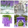 thumbnail image 6 of Godom 12pcs Wisteria Hanging Flowers Artificial Purple Flower Garland Wedding Decoration 3.7ft Floral Vine Silk Flower Flowers Wedding Arch Party Outdoor Home Chirtmas Decor, 6 of 6