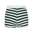 thumbnail image 4 of BiZtdJrK Striped Shorts for Women Colorblock Button Front Elastic Low Waist Shorts Comfy Slim Fit Pajama Shorts Green XL, 4 of 7
