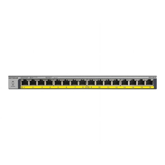 NETGEAR 16-Port PoE/PoE  Gigabit Ethernet Unmanaged Switch, GS116LP