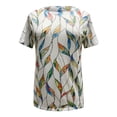 thumbnail image 4 of Clearance under $5 JINMGG Womens Tops Clearance under $5 Women's Fashion O-Neck Print Short Sleeve T-Shirt Tops Casual Loose Blouse Tops Green L, 4 of 5