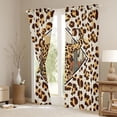 thumbnail image 4 of Homewish Cheetah Leopard Print Black Out Curtains for Teen, Vintage Western Fashion Curtains Pack of 2 (42x63 Each), Cow Skeleton Bedroom Curtains, Blackout Curtains Room Decor, 4 of 7