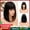 Black With Dark Brown Bangs, variant on SUCS Bob Wig with Bangs Short Bob Wigs for Women Blonde Wig with Dark Roots Yaki Straight Synthetic Wig Christmas Halloween Wigs Natural Looking for Daily Use Party and Cosplay