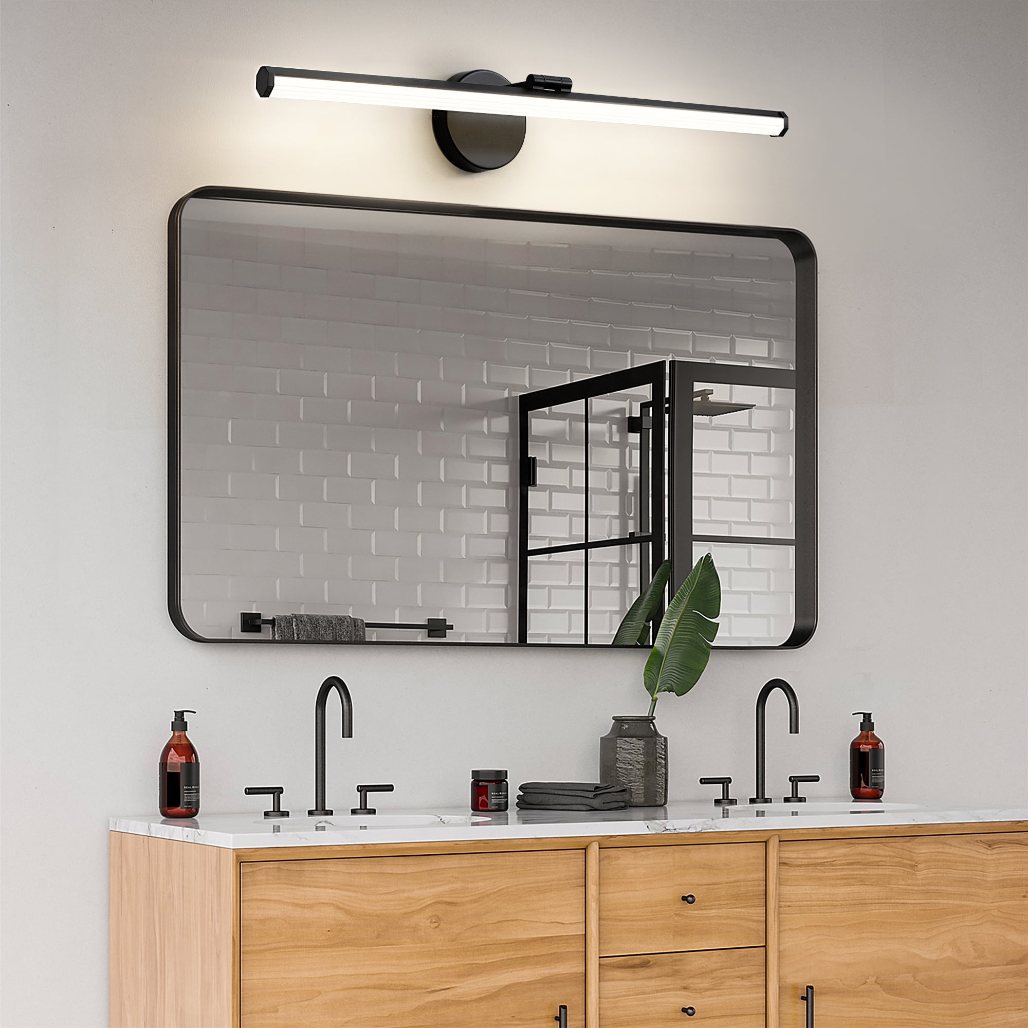 KAISITE Modern LED Bathroom Vanity Light 24W 4000K LED Bathroom Lighting Fixture Angle Adjustable 30 Inch Modern Vanity Light Bar for Bedroom Living Room