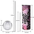 thumbnail image 5 of 20oz Pink Leopard Pattern Skinny Tumblers Stainless Steel Tumbler with Lid and Straw,Vacuum Insulated Double Wall Travel Tumbler Cups with Cleaning Brush for Coffee,Tea, 5 of 6