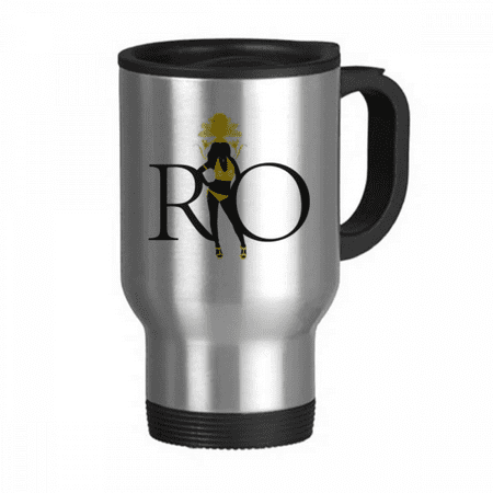 

Rio Brazil Carnival Yellow Girl Travel Mug Flip Lid Stainless Steel Cup Car Tumbler Thermos