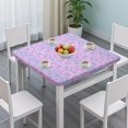 thumbnail image 3 of Pink Purple Cat Eye Skull Butterfly Pattern Square Fitted Tablecloth with Elastic Edge,Square Table Cover,Washable Elastic Table Cover for Home Kitchen Party Decor 36"x36", 3 of 6