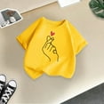 thumbnail image 5 of Girls Shirts Kid Leisure Graphic Fashion Round Neck Short Sleeve Tee Summer Wear Girls Tops Yellow 11 Years-12 Years, 5 of 5
