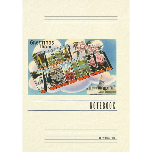 Vintage Lined Notebook Greetings from West Virginia, (Paperback)