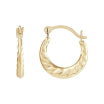 Brilliance Fine Jewelry 10K Yellow Gold Polished Round Swirl Hoop Earrings