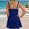 thumbnail image 4 of Womens Swimdress Women's Print Floral Swimdress Swimsuits Tropical Beach Pool Swimwear Skirted Monokini with Control Swimdress Dark Blue XL, 4 of 6