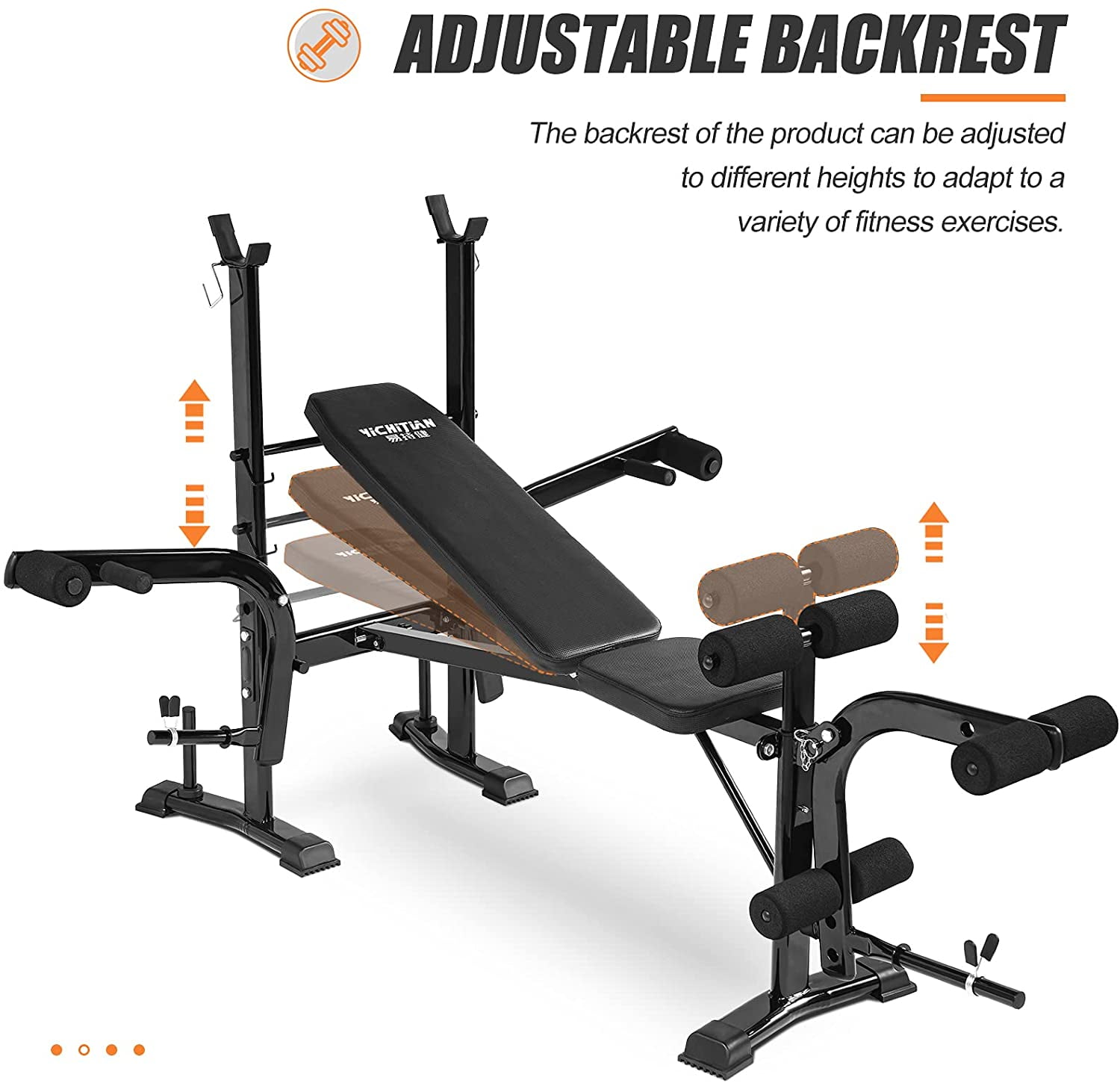 Foldable Bench with Butterfly and Preacher Curl 4 Positions Workout