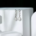 thumbnail image 3 of Rosec Jewels Lab Created Diamond Dangle Earrings with Screw Back (EF-VS Quality) - Bridal Drop Earrings for Wedding, 10K White Gold, 3 of 7