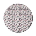 thumbnail image 1 of Retro Mouse Pad for Computers, Vintage Style Old Books Pens and Related Silhouettes on Plain Background, Round Non-Slip Thick Rubber Modern Mousepad, 8" Round, Pearl and Multicolor, by Ambesonne, 1 of 2