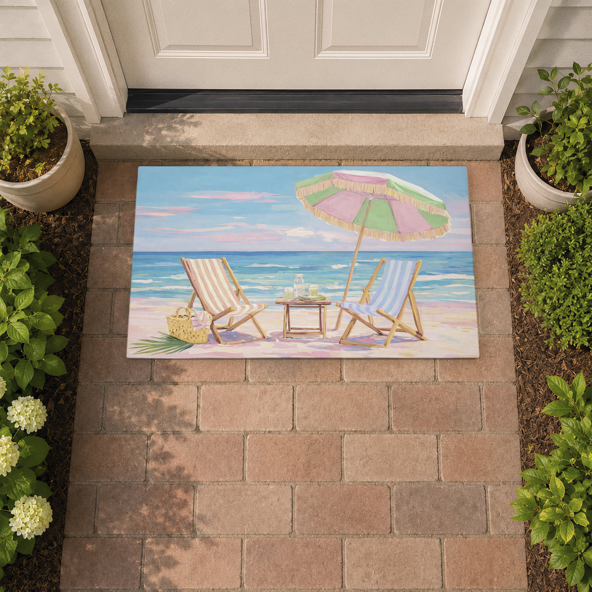 Stupell Industries Drinks By The Sea Printed Outdoor Door Floor Mat, design by Ziwei Li