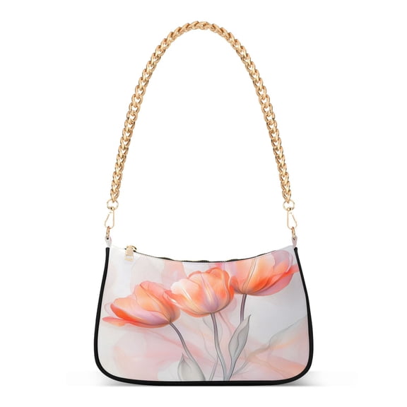 ALAZA Watercolor Tulips Flower Women's Chain Shoulder Bag Hobo Handbag Tote Crossbody Purse