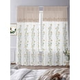 thumbnail image 3 of Beige Floral Sheer Curtains 108 Inch Length 2 Panels Set Window Treatments, Spring Summer Botanical Flowers Rod Pocket Semi Curtains for Living Room/Bedroom/Kitchen Décor, 104"W x 108"L, 3 of 7