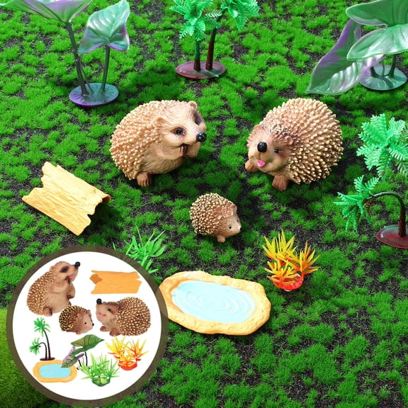 LEORX 9 Pcs Detailed Animal Garden Accessories Plastic Miniature Yard Ornaments for Friends