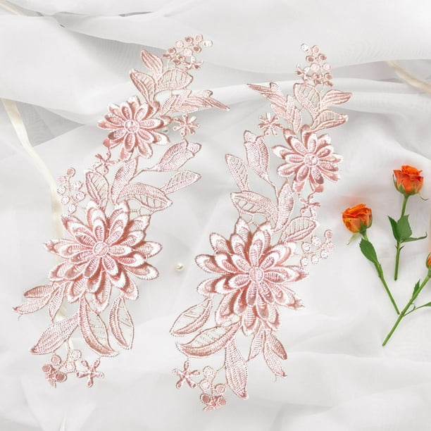 Apliques de flores de encaje Soledad Apliques de encaje Rosa