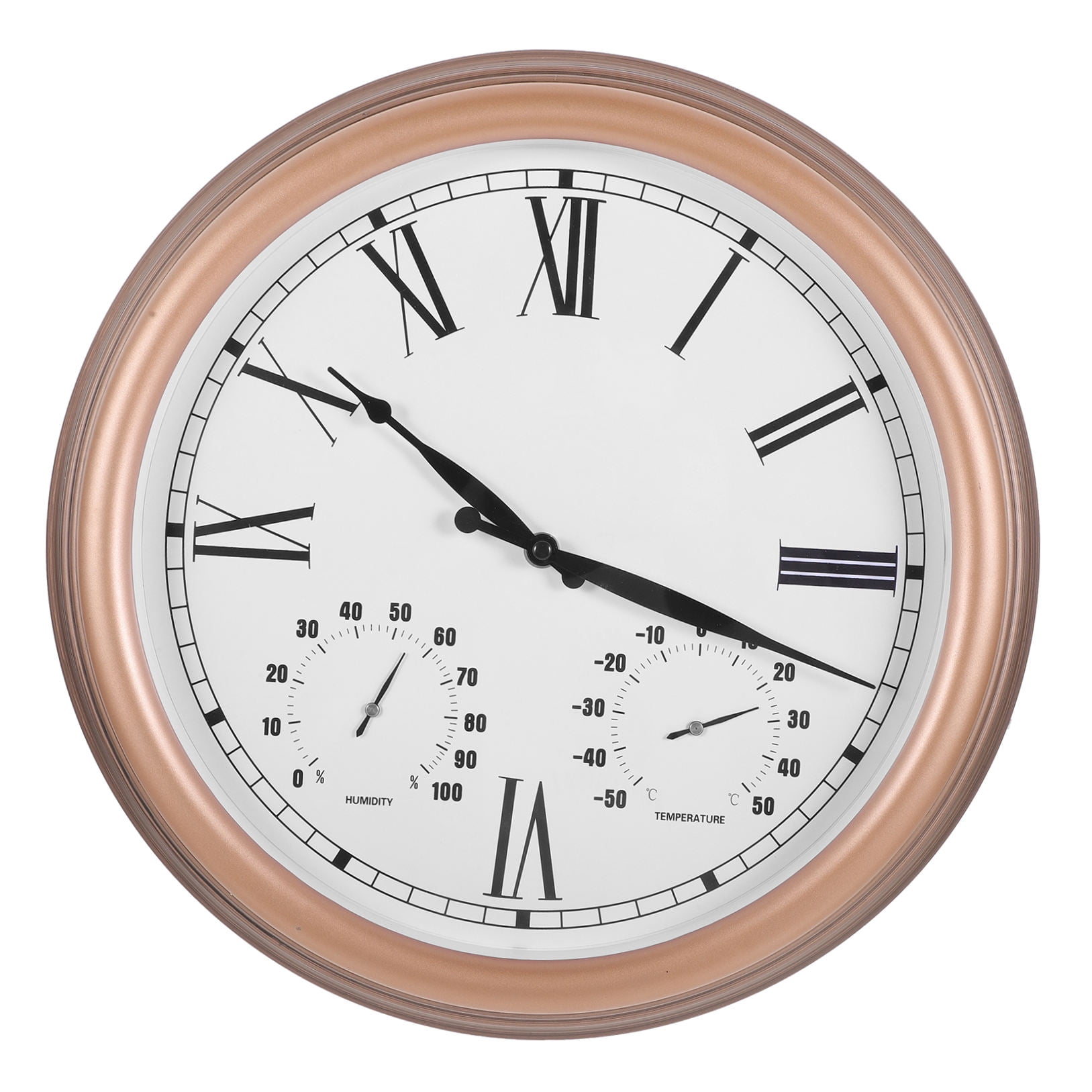 OUNONA  Patio Wall Decor Outdoor Clock Thermometers outside Clocks for Patios