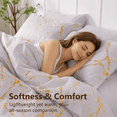 thumbnail image 5 of Flymme Grey Marble Comforter Sets Queen Size Bed in a Bag 7 Pieces Modern Gold Marble Texture Bedding Comforter Set with Sheets for All Season, 5 of 9