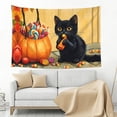thumbnail image 4 of Halloween Tapestry halloween Decor, Halloween Cute Candy Black Cat Halloween Decorations Wall Tapestry Aesthetic, Tapestry Wall Hanging for Bedroom, Livingroom, Dorm Decor - 60x40in, 4 of 6