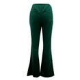 thumbnail image 4 of BRDFRL Corduroy Pants for Women High Waist Flare Pants Vintage Baggy Wide Leg Bell Bottom Trousers Pants with Pockets Dark Green S, 4 of 8