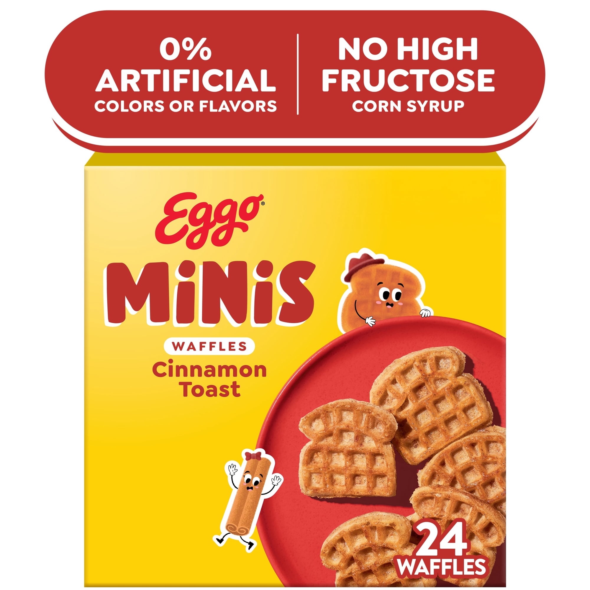 Eggo Minis Cinnamon Toast Waffles, Breakfast Food, 25.8 oz, 24 Count (Frozen)