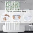 thumbnail image 5 of White Shower Curtain Set for Bathroom 36x72 inches Sage Green Eucalyptus Stall Bathtub RV Room Partition Decoration Willow Leaves Waterproof Fabric Shower Curtains with Hooks, 5 of 6