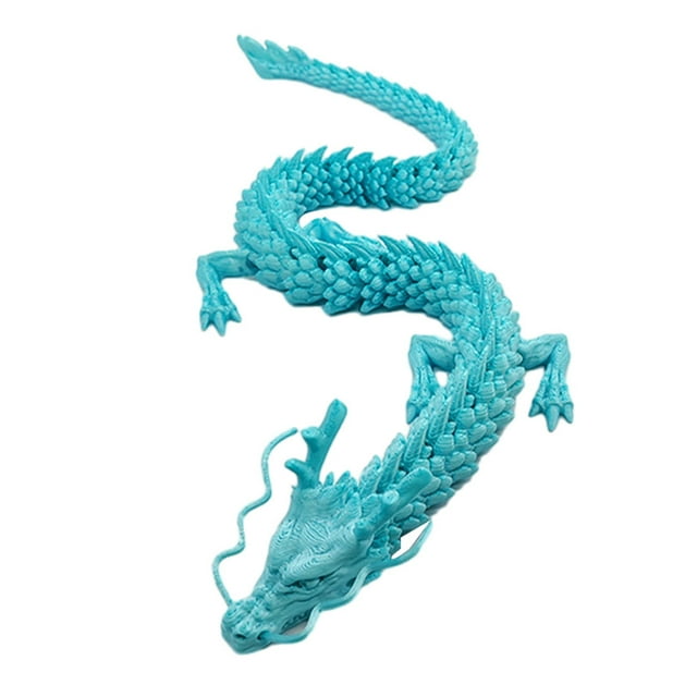 Youkk Home Decor With Elegant 3D Printed Chinese Dragon Add Charm To Home Handmade silk blue 45CM