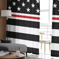thumbnail image 4 of American Flag Sheer Curtains 84 Inches Long 2 Panels Set, Window Sheer Curtains for Living Room/Bedroom, Black White Striped Star with Red Lines Light Filtering Rod Pocket Curtain 52'' x 84'' x 2, 4 of 7