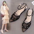 thumbnail image 4 of Summer New Style Mesh Breathable Toe Retro Stiletto Heel Strap Sandals  Style Pointed Toe High Heels, 4 of 5