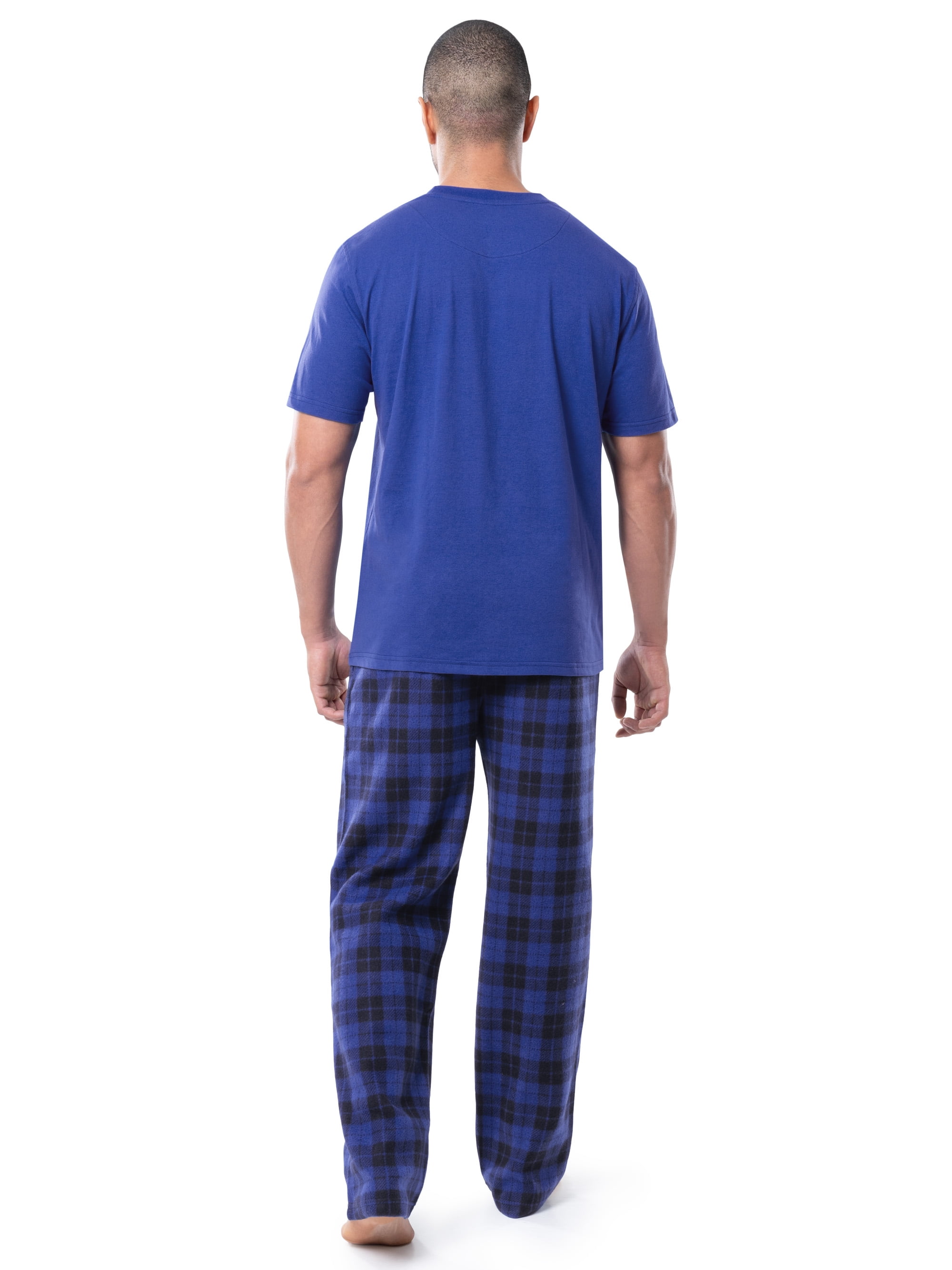 Fruit of the Loom Men's Crewneck Tee and Fleece Pajama Pants Set, 2-Piece, Sizes S-5XL