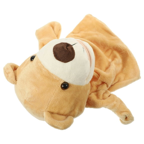 PAMINGONO Hand Puppet Bear Light Brown 11.4x8.7x5.5in Stuffed Hand Puppet Kids Imaginative Storytelling 1Set