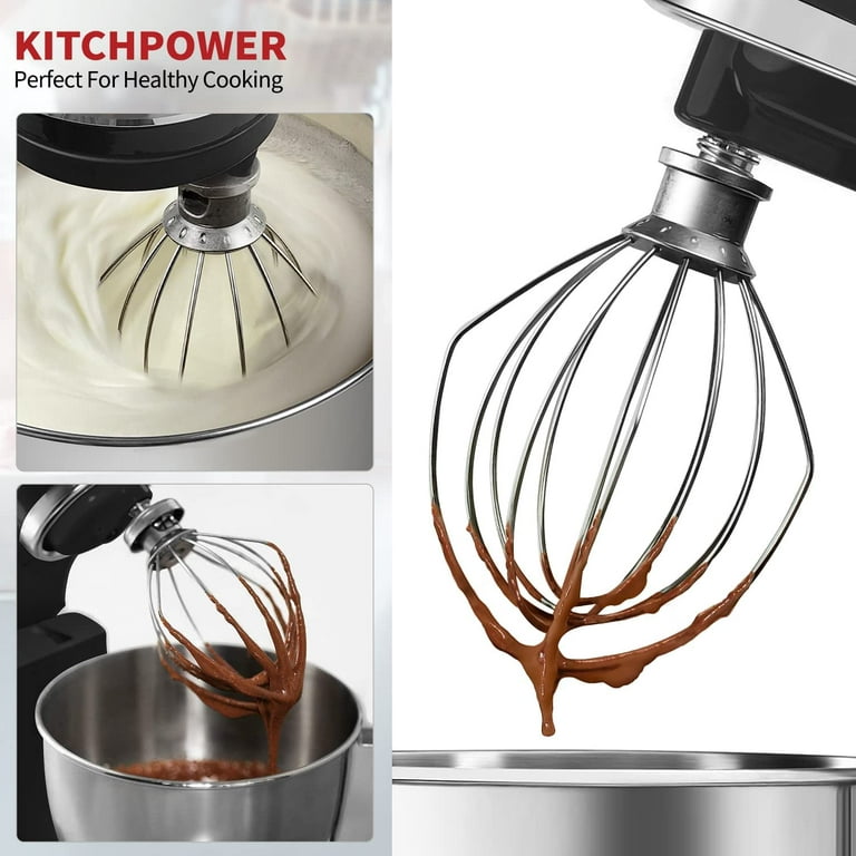Stainless Steel Wire Whip Attachment for KitchenAid Tilt-Head Stand Mixer  Accessory K45WW Replacement, Egg Cream Stirrer, Cakes Mayonnaise Whisk,  Whipping Egg White, Dishwasher Safe, Compatible with K45, K45SS, KSM75,  KSM90, KSM95, KSM100