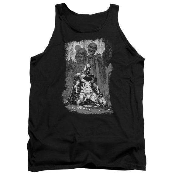 Batman Sketchy Shadows Adult Tank Top Black