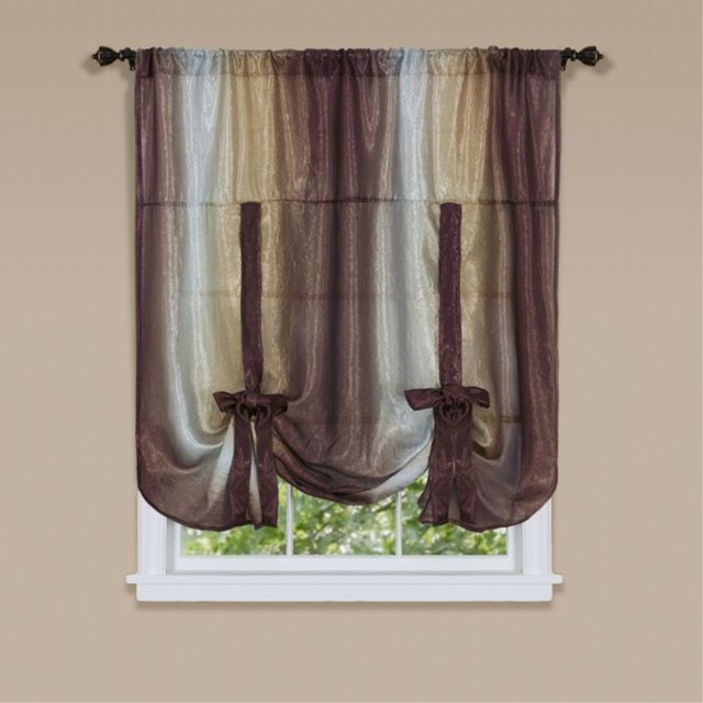 Cortina de ventana Ergode Ombre Tie Up Shade 50x63 Chocolate