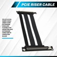 thumbnail image 2 of PCI-E 5.0 X16 Câble Riser Carte Vidéo Rallonge Blindée Flexible Montage à 90° Cordon d'Extension GPU pour PC Ordinateur Noir, 2 of 8