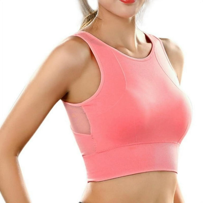Women Racerback Sports Bras - High Impact Workout Gym Activewear Bra, Pink,  XL