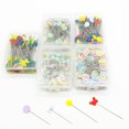 thumbnail image 4 of kurtrusly 100Pcs Plastic Flat Head Pins Straight Quilting Pins Mixed Color DIY Sewing Needles, Fastener, 4 of 9