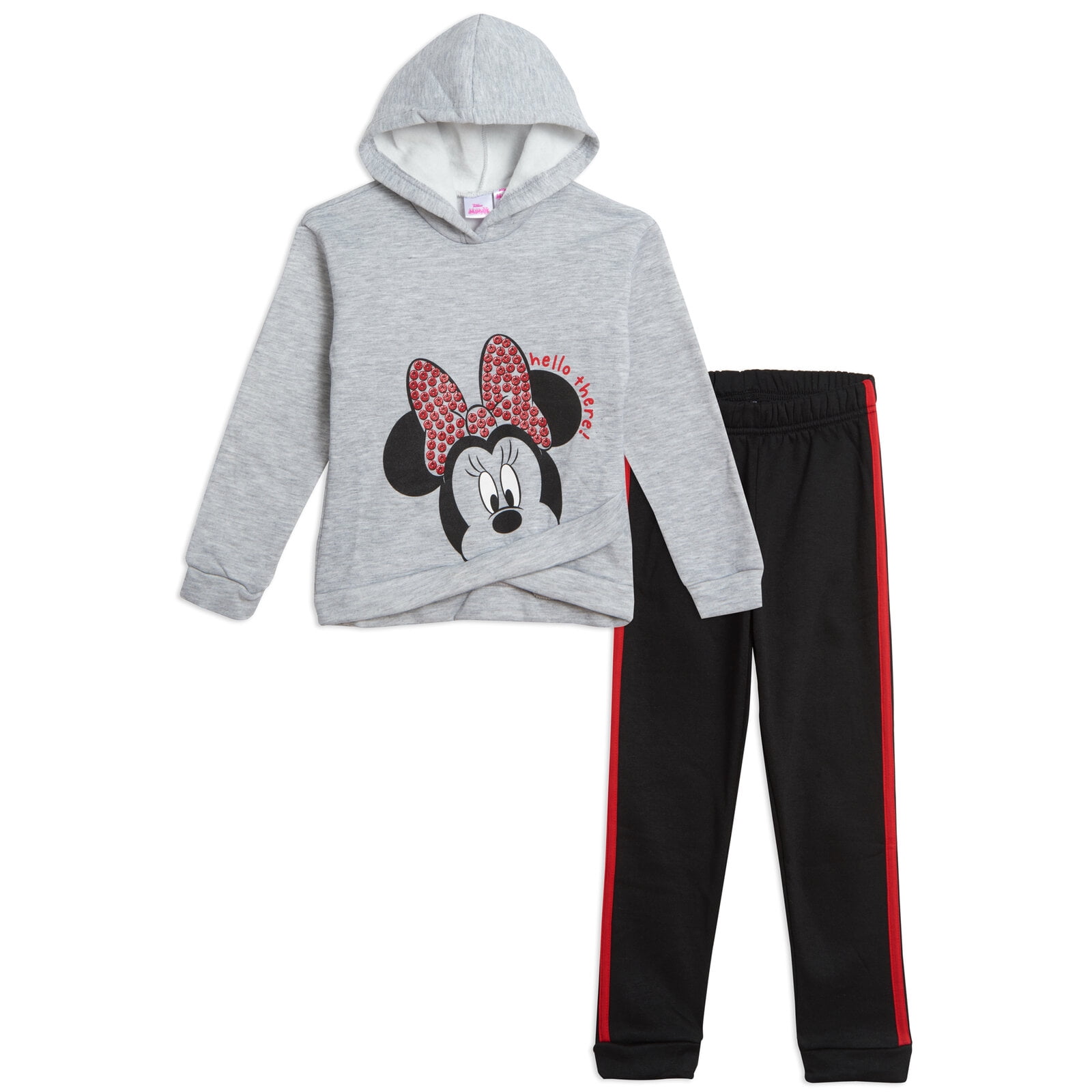 2 x Grey/Neon Orange Shorts Set for Baby Girls Minnie Mouse & Unicorn Disney 