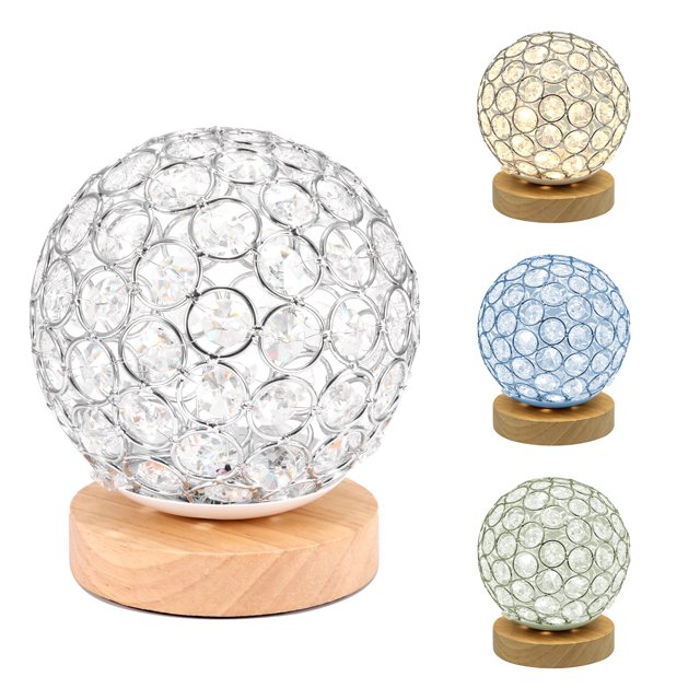 Lámpara De Mesa De Cristal Plateado Bola De Luz Nocturna Bola De Lámpara De Noche Moderna Para Sala De Estar Dormitorio matsuzay HA024898-02