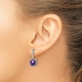thumbnail image 2 of Auriga Sterling Silver with 14K Gold Antiqued Cushion Amethyst Dangle Earrings for Women, 2 of 5